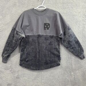 Disney Parks Walt Disney World Spirit Jersey Fleece Mickey Mouse Heads Grey XS